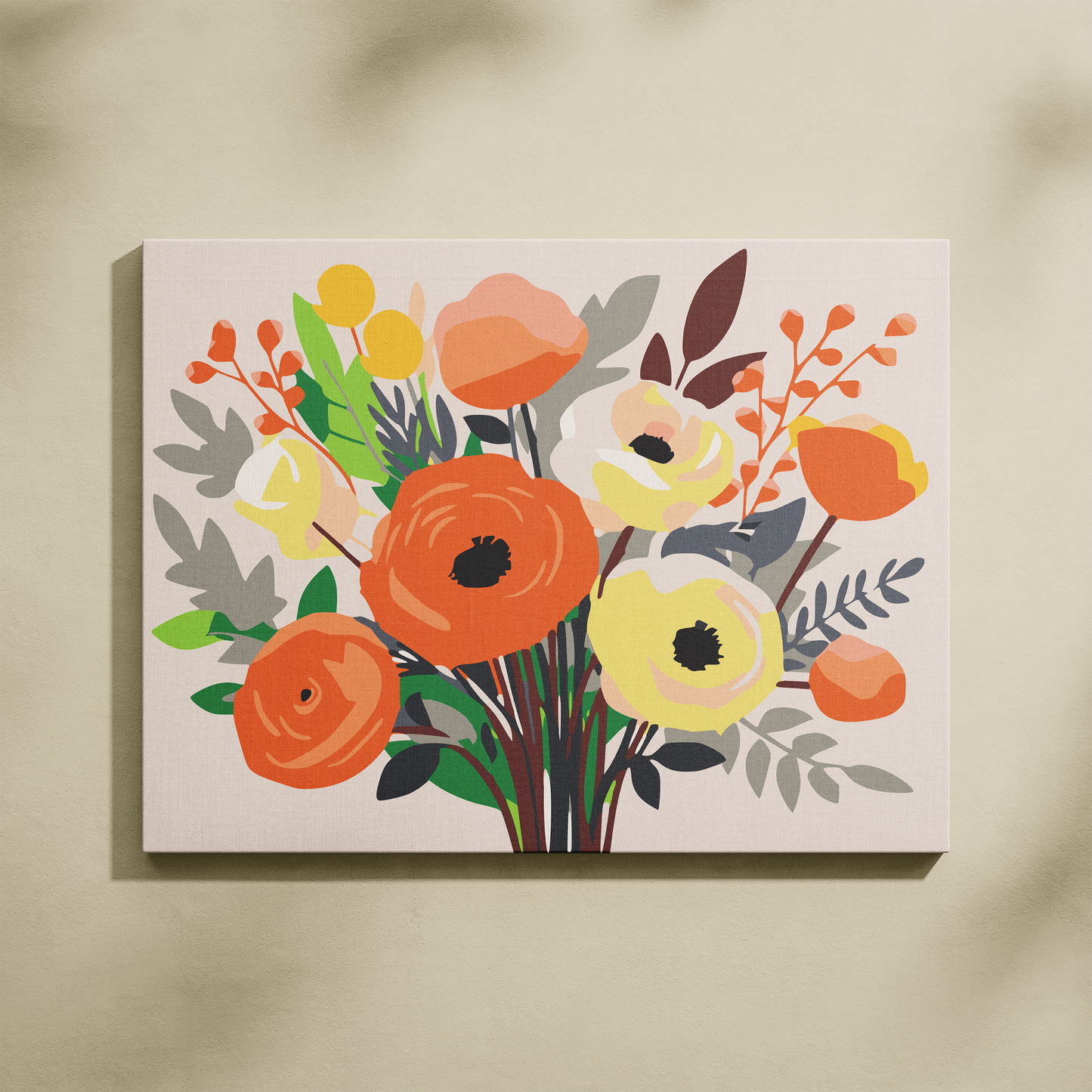Renkli Buket Sayılarla Boyama Seti 35x45 cm