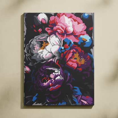 Renkli Çiçekler Sayılarla Boyama Seti 35x45 cm