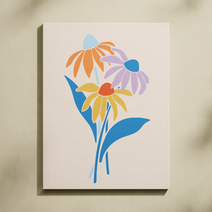 Renkli Papatyalar Sayılarla Boyama Seti 35x45 cm