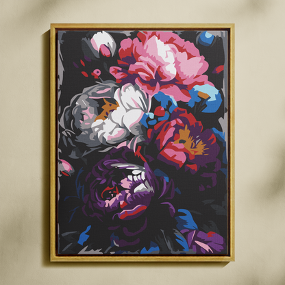 Renkli Çiçekler Sayılarla Boyama Seti 35x45 cm