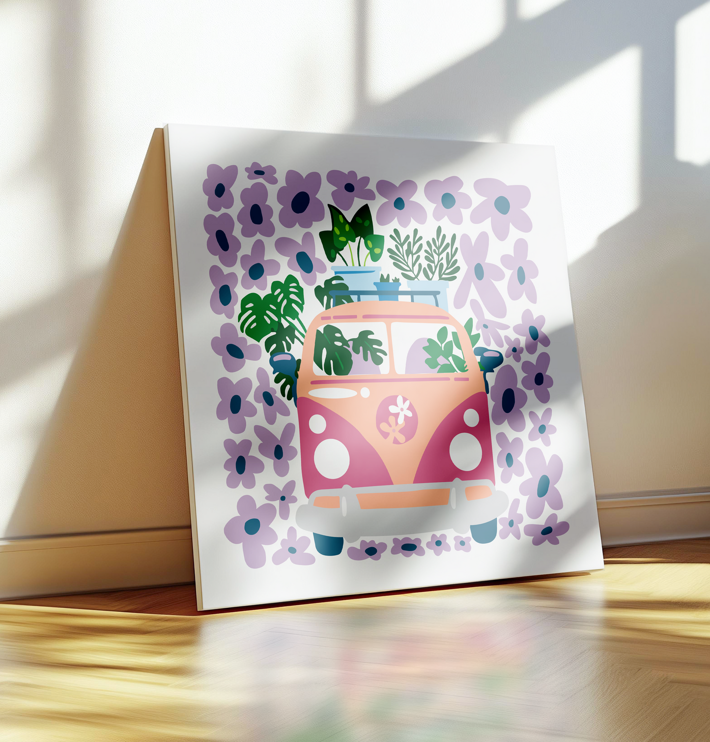 Retro Otobüs Sayılarla Boyama Seti 35x35 cm