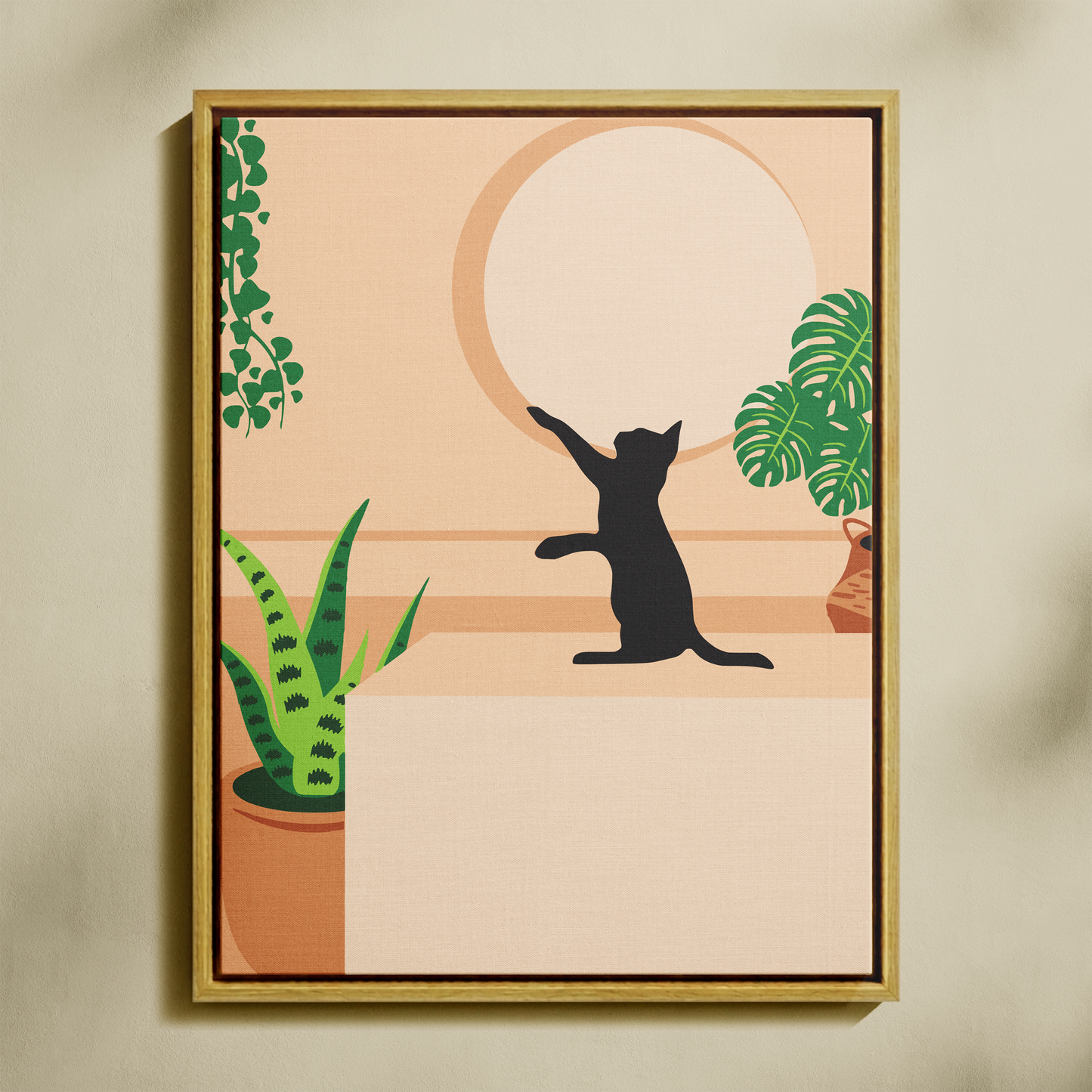 Siyah Kedi ve Bitkiler Sayılarla Boyama Seti 35x45 cm