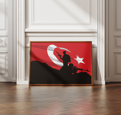 Türk Askeri Silüet Sayılarla Boyama Seti 35x45 cm