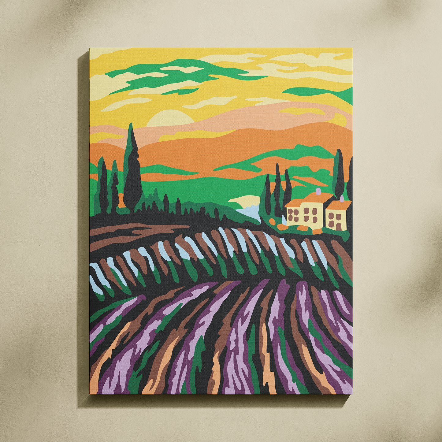 Uzaktaki Evler Sayılarla Boyama Seti 35x45 cm