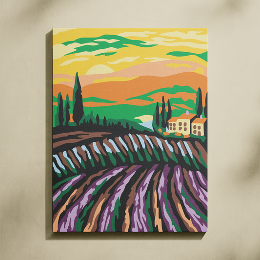 Uzaktaki Evler Sayılarla Boyama Seti 35x45 cm