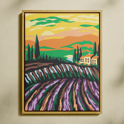 Uzaktaki Evler Sayılarla Boyama Seti 35x45 cm