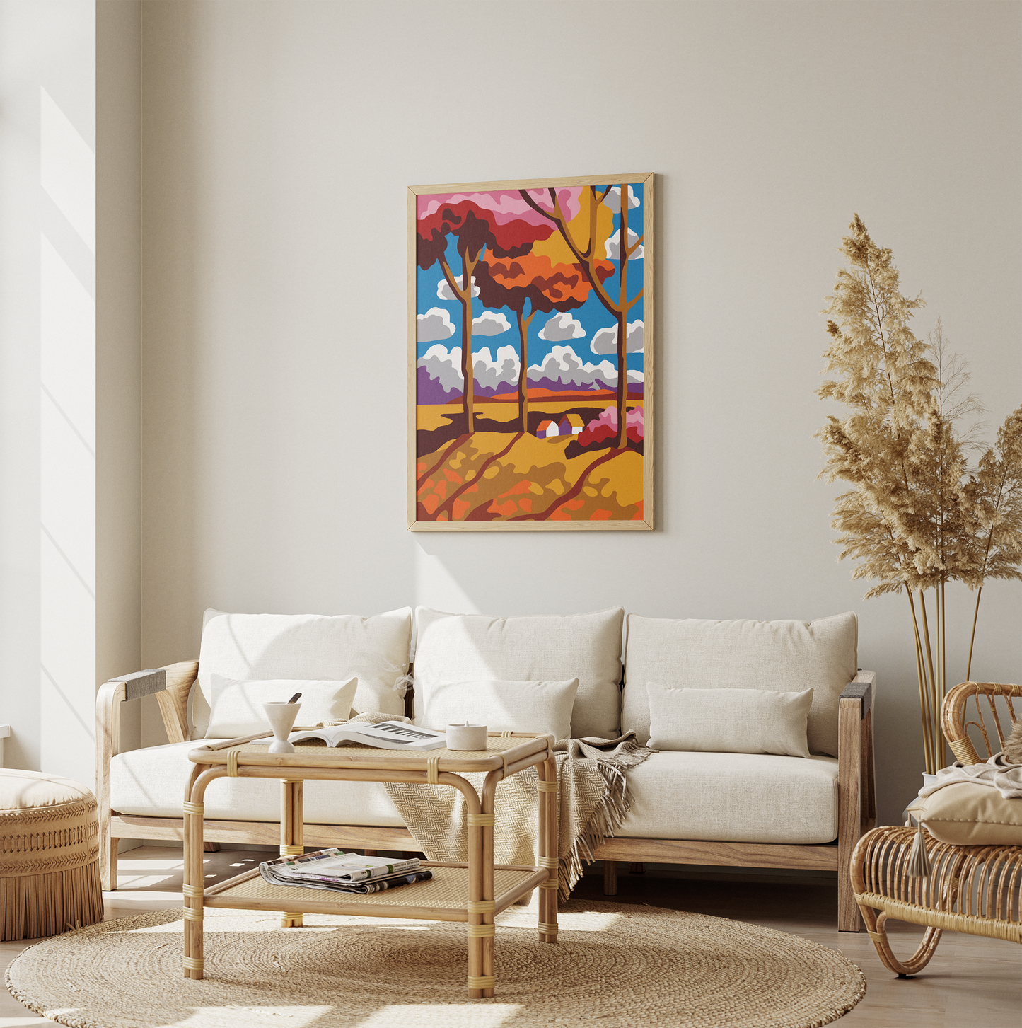 Uzun Ağaçlar Sayılarla Boyama Seti 35x45 cm