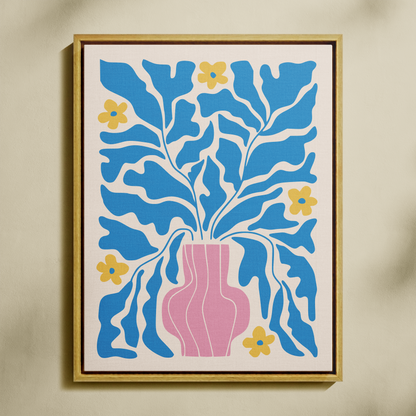 Vazodaki Mavi Çiçek Sayılarla Boyama Seti 35x45 cm