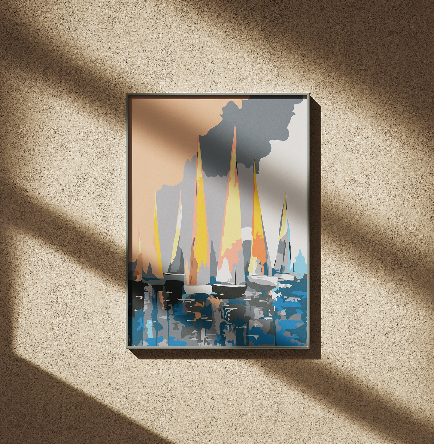 Yelkenli Tekneler Sayılarla Boyama Seti 35x45 cm
