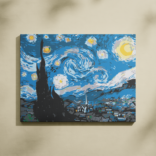Yıldızlı Gece Sayılarla Boyama Seti 35x45 cm