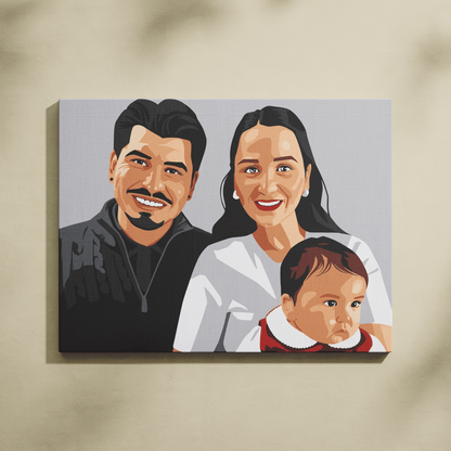 Kişiye Özel Aile Sayılarla Boyama Seti 35x45 cm