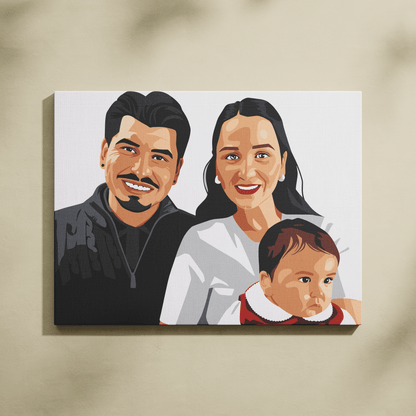 Kişiye Özel Aile Sayılarla Boyama Seti 35x45 cm