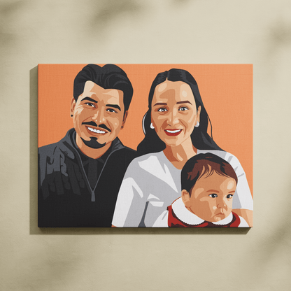Kişiye Özel Aile Sayılarla Boyama Seti 35x45 cm