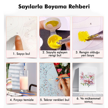 Anemonlar Sayılarla Boyama Seti 35x45 cm
