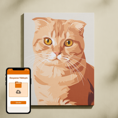 Kişiye Özel Evcil Hayvan Sayılarla Boyama Seti 35x45 cm
