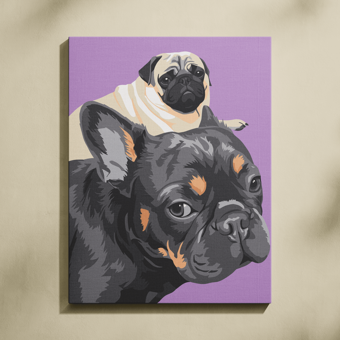 Kişiye Özel İkili Evcil Hayvan Sayılarla Boyama Seti 35x45 cm