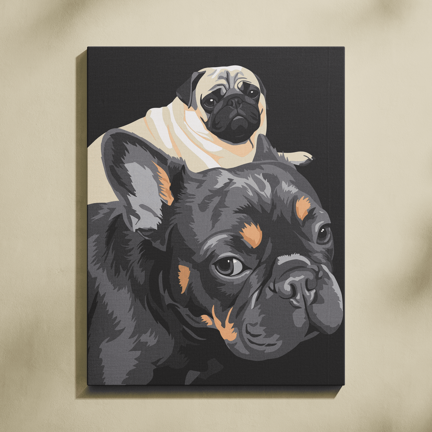 Kişiye Özel İkili Evcil Hayvan Sayılarla Boyama Seti 35x45 cm
