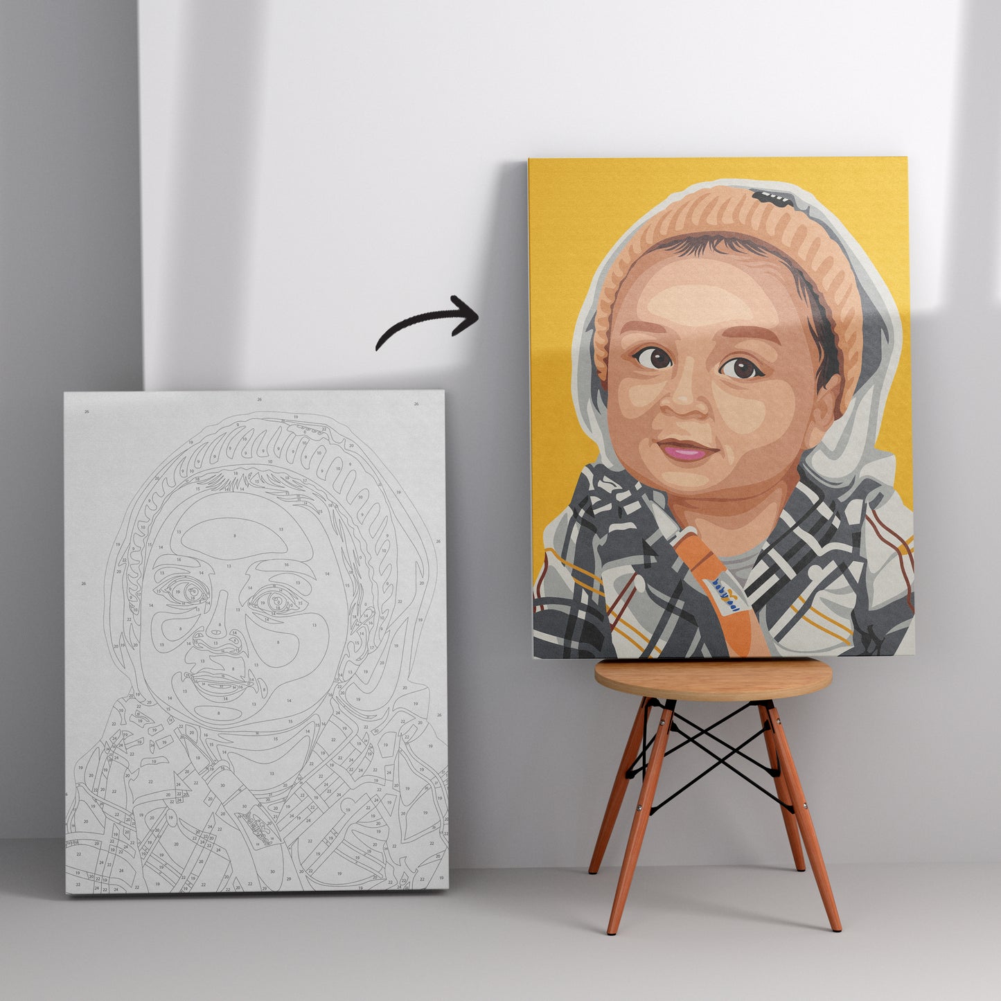 Kişiye Özel Portre Sayılarla Boyama Seti 35x45 cm