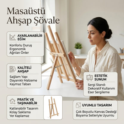Masaüstü Ahşap Şövale