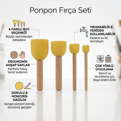Ponpon Fırça Seti
