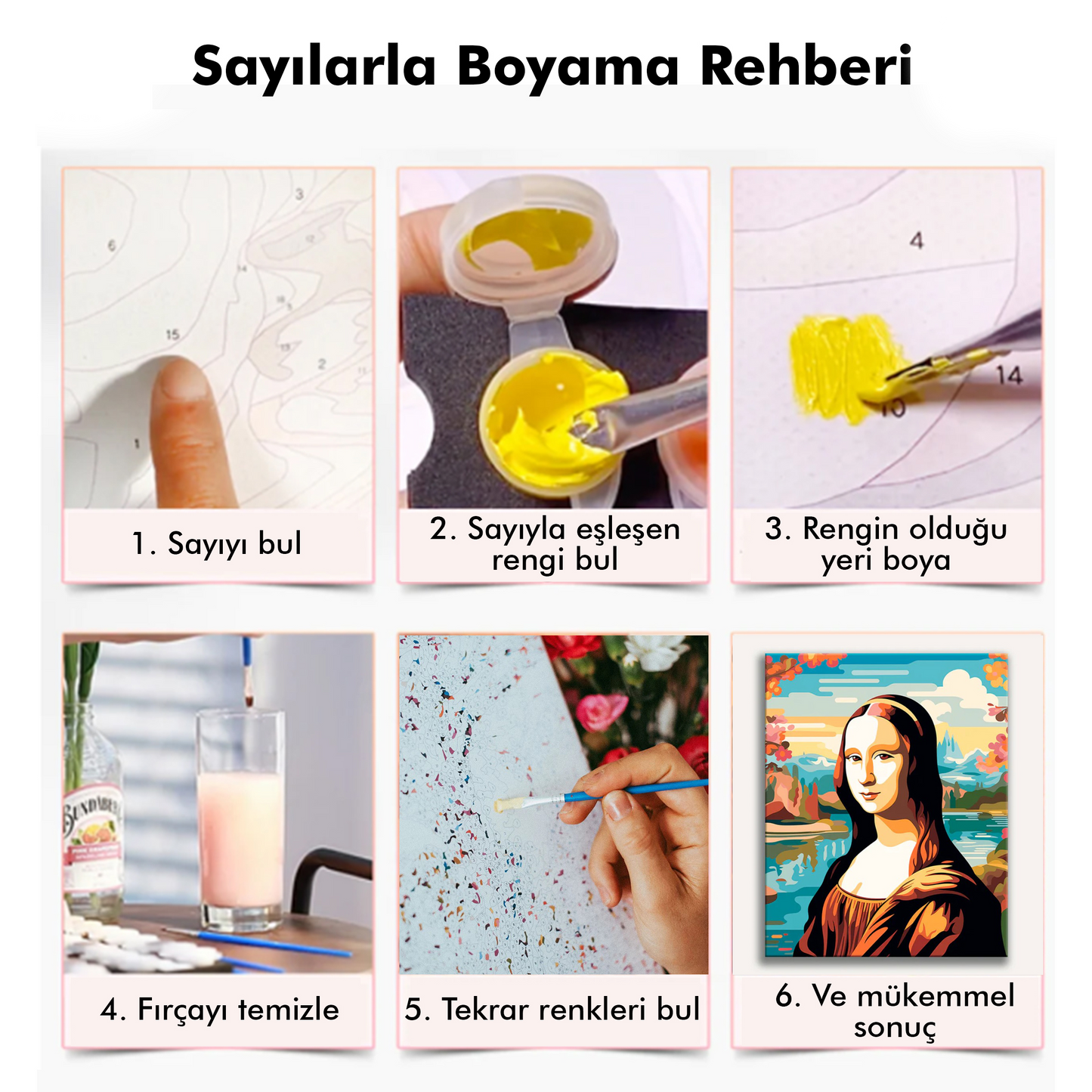 Mona Lisa Sayılarla Boyama Seti 35x45 cm