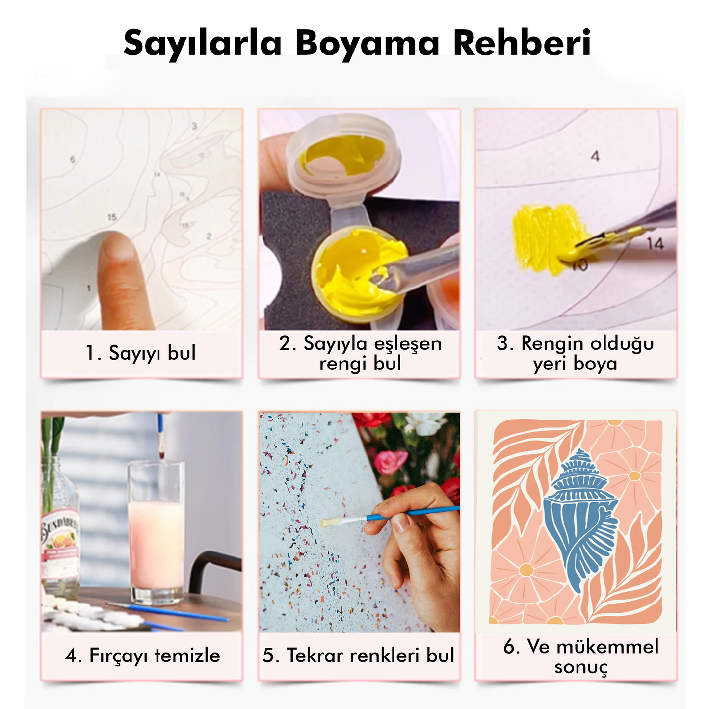 Kızak Dolu Mutluluk Sayılarla Boyama Seti 35x45 cm