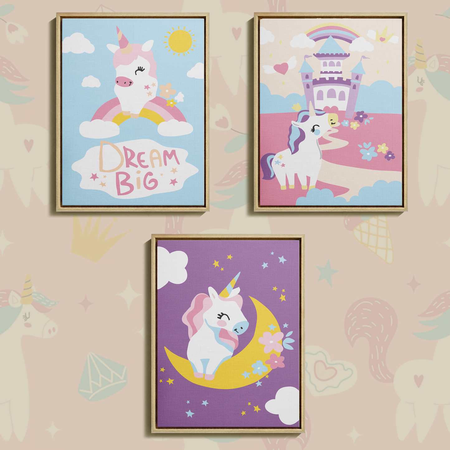 Unicorn 3'lü Sayılarla Boyama Seti 35x45 cm
